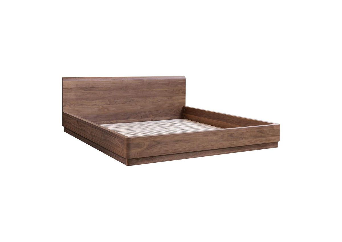 YR-1005-03-0 Round Off Queen Bed Walnut Brown
