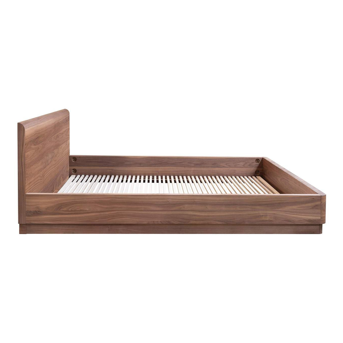 YR-1005-03-0 Round Off Queen Bed Walnut Brown