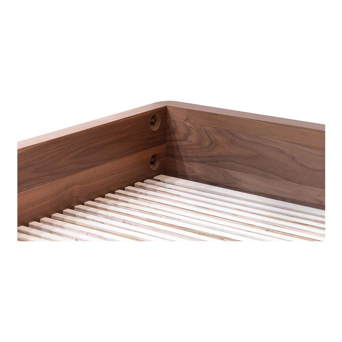 YR-1005-03-0 Round Off Queen Bed Walnut Brown
