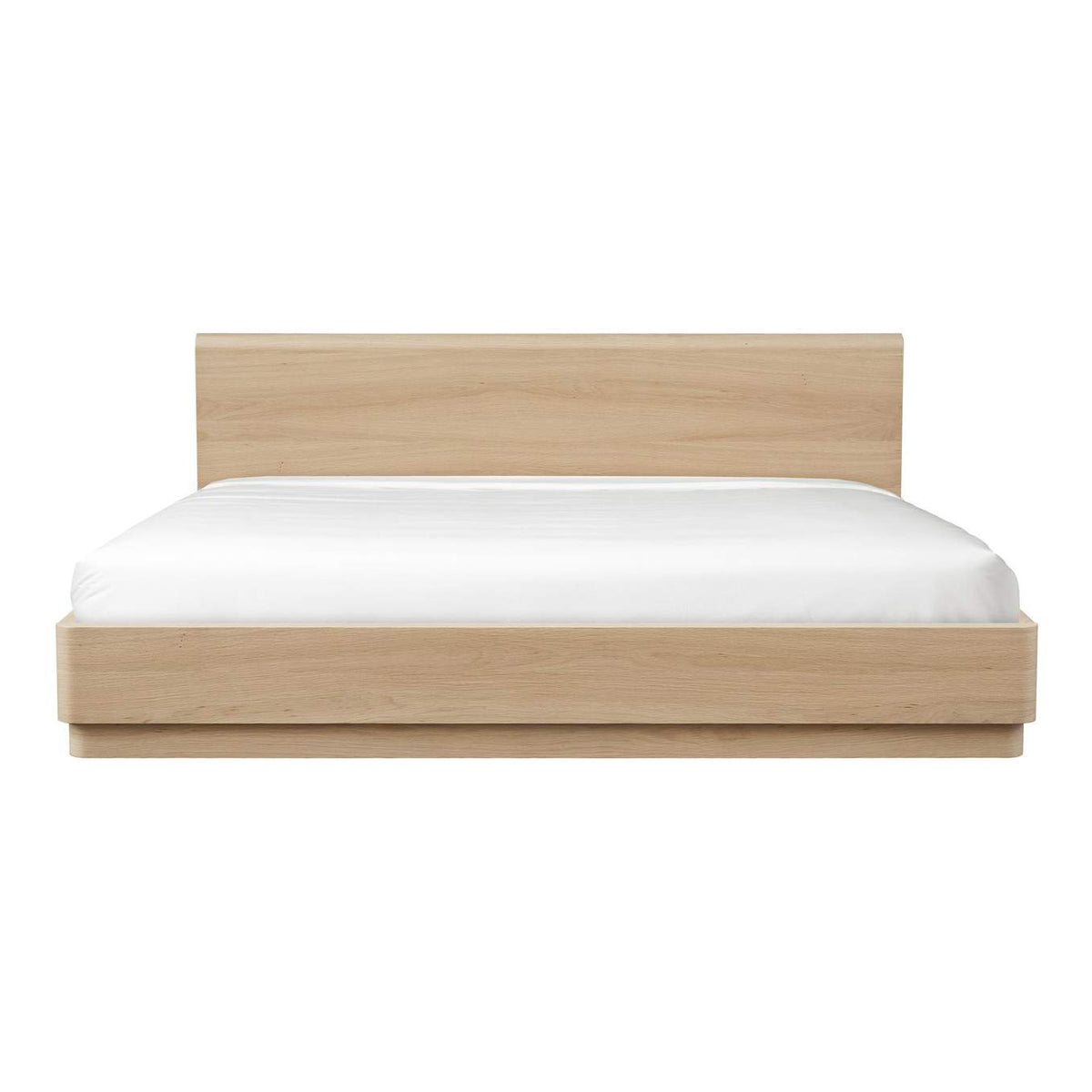 YR-1005-21-0 Round Off Queen Bed Light Oak Brown