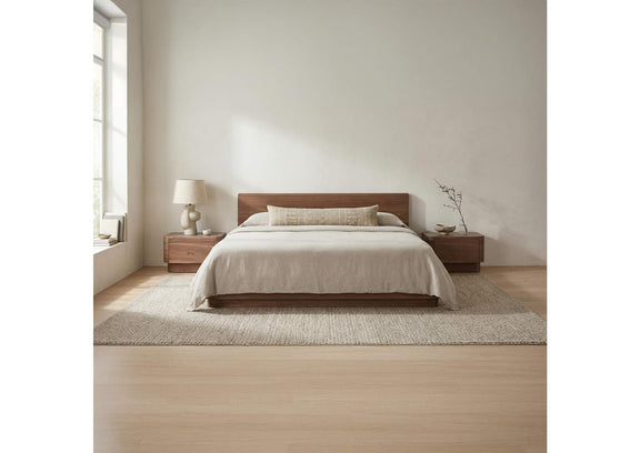 YR-1006-03-0 Round Off King Bed Walnut Brown