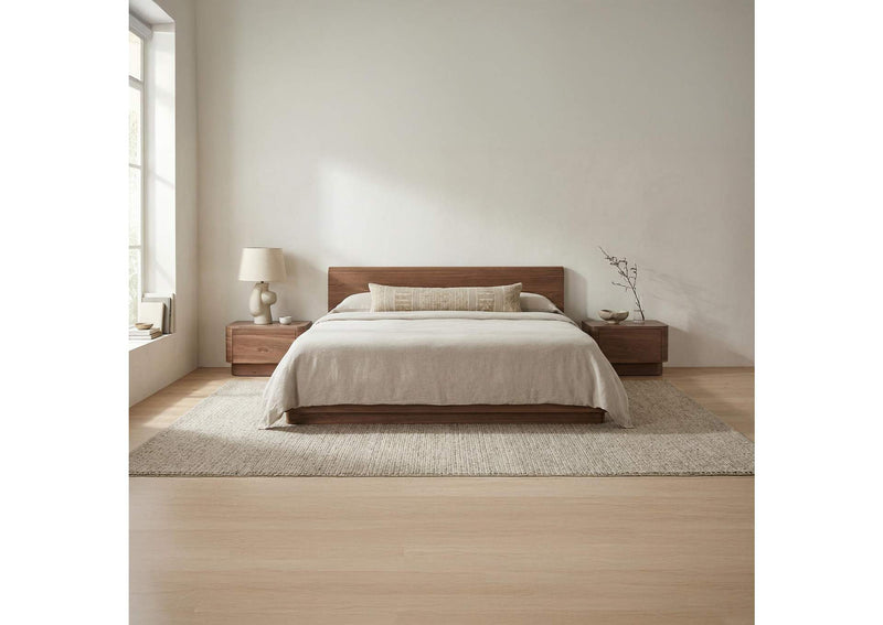 YR-1006-03-0 Round Off King Bed Walnut Brown