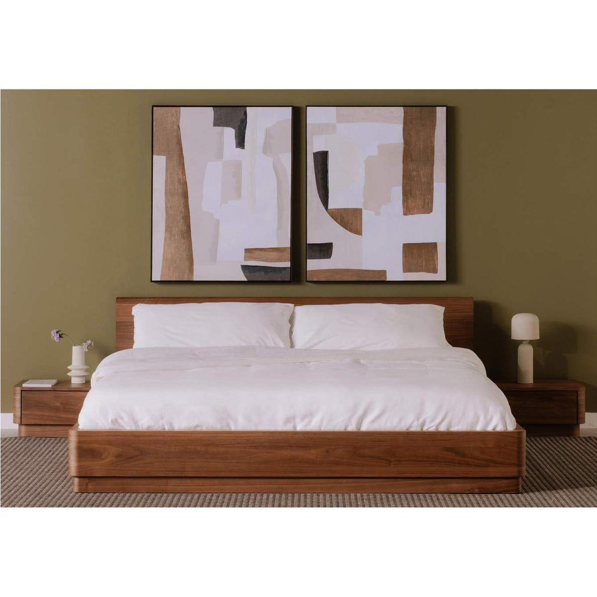 YR-1006-03-0 Round Off King Bed Walnut Brown