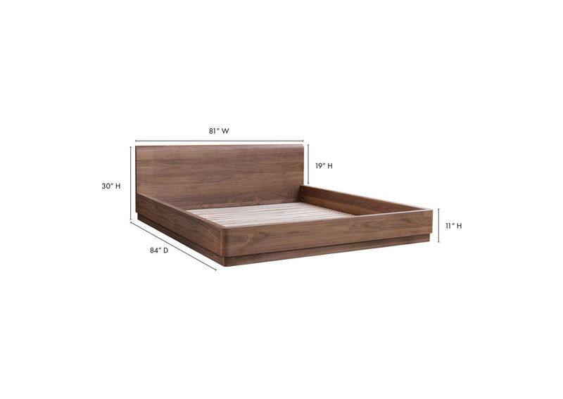 YR-1006-03-0 Round Off King Bed Walnut Brown