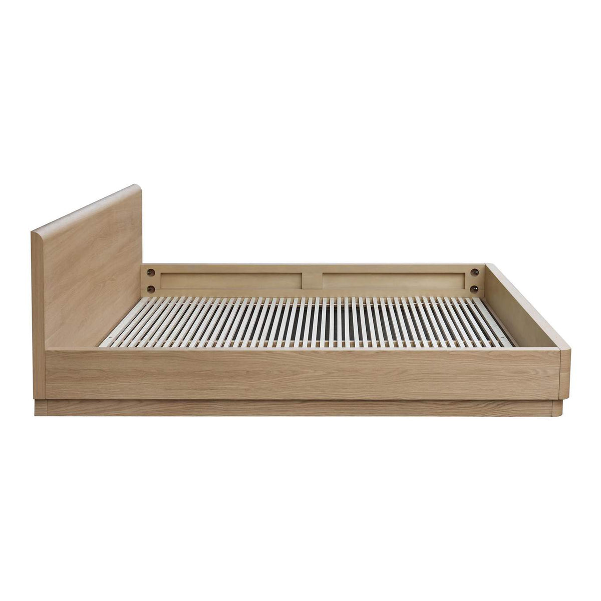 YR-1006-21-0 Round Off King Bed Light Oak Brown