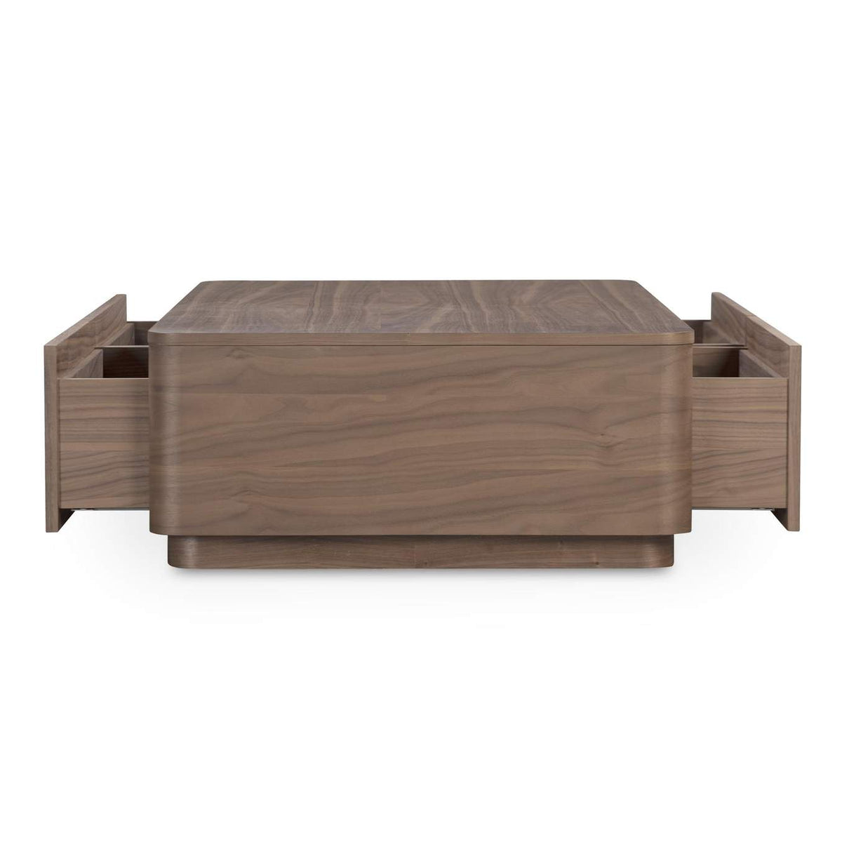YR-1007-03 Round Off Coffee Table Walnut Brown