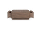 YR-1007-03 Round Off Coffee Table Walnut Brown