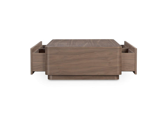 YR-1007-03 Round Off Coffee Table Walnut Brown