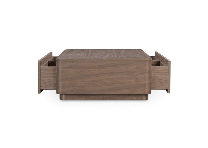 YR-1007-03 Round Off Coffee Table Walnut Brown