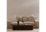 YR-1007-03 Round Off Coffee Table Walnut Brown