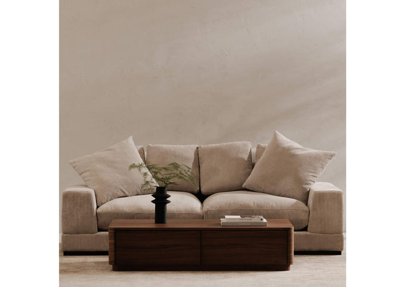 YR-1007-03 Round Off Coffee Table Walnut Brown
