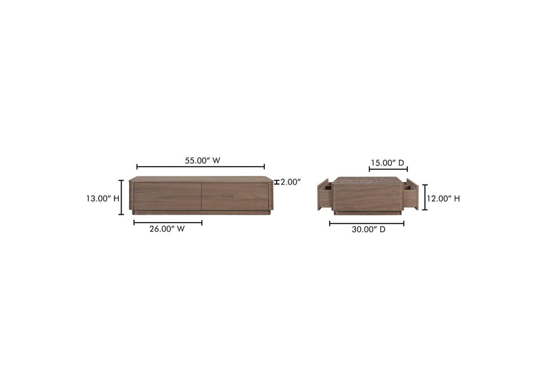 YR-1007-03 Round Off Coffee Table Walnut Brown