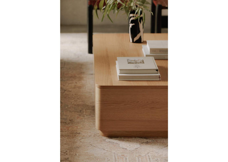 YR-1007-24 Round Off Coffee Table Natural Oak