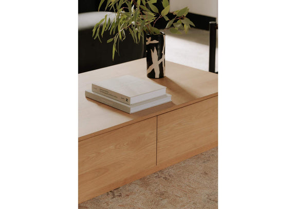 YR-1007-24 Round Off Coffee Table Natural Oak