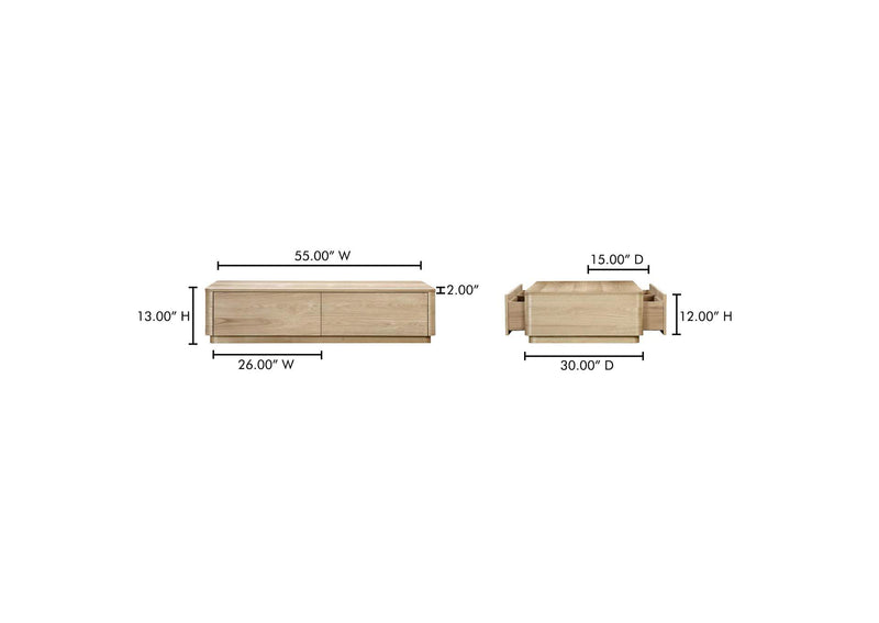 YR-1007-24 Round Off Coffee Table Natural Oak
