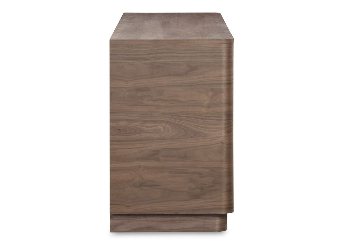 YR-1008-03 Round Off Sideboard Walnut Brown