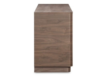 YR-1008-03 Round Off Sideboard Walnut Brown