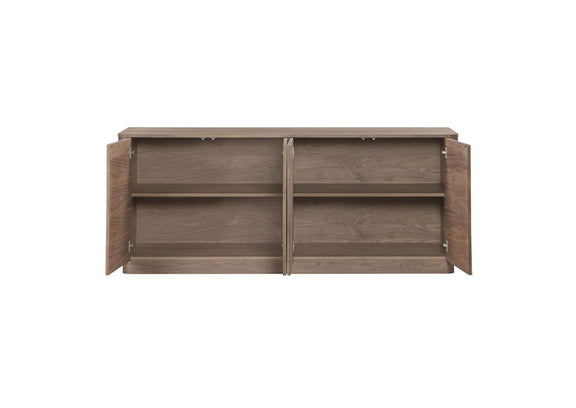 YR-1008-03 Round Off Sideboard Walnut Brown