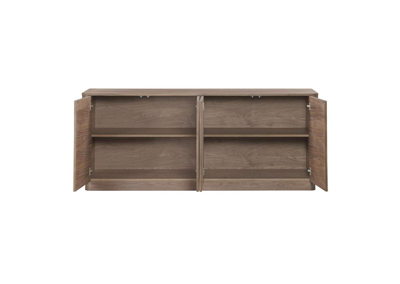YR-1008-03 Round Off Sideboard Walnut Brown