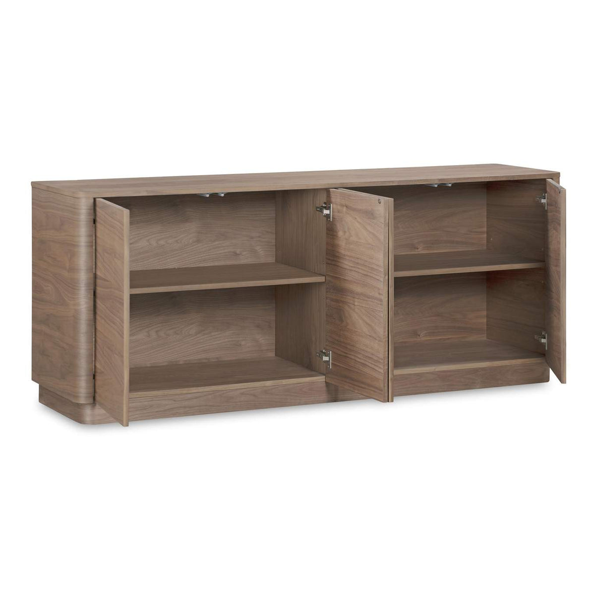 YR-1008-03 Round Off Sideboard Walnut Brown