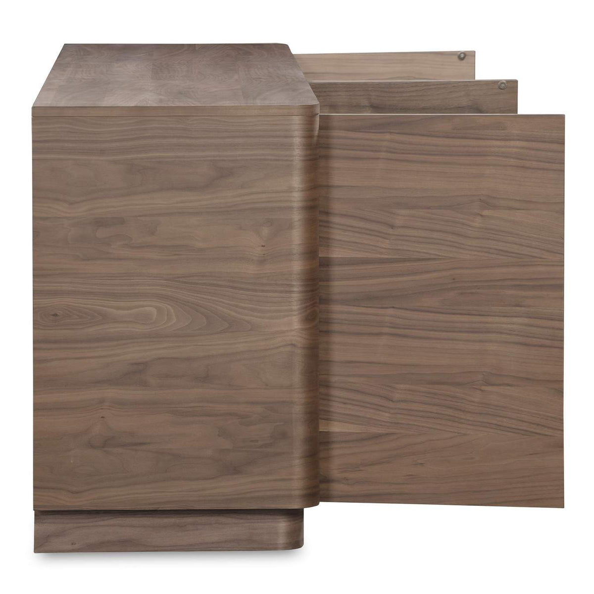 YR-1008-03 Round Off Sideboard Walnut Brown