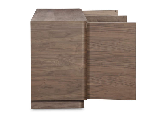 YR-1008-03 Round Off Sideboard Walnut Brown