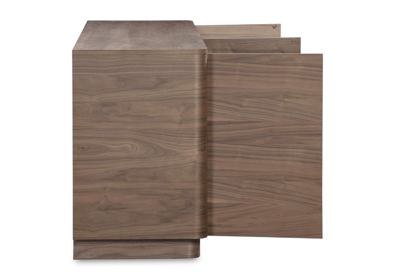 YR-1008-03 Round Off Sideboard Walnut Brown