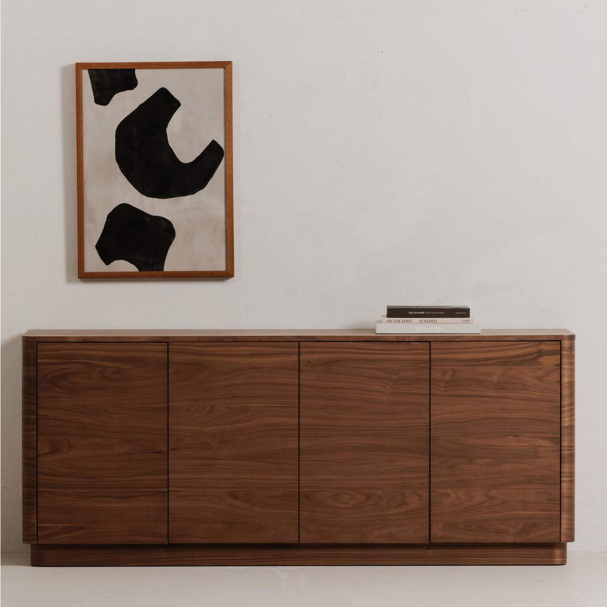 YR-1008-03 Round Off Sideboard Walnut Brown