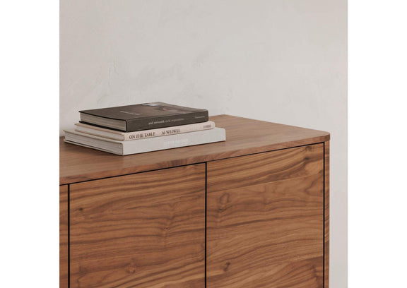 YR-1008-03 Round Off Sideboard Walnut Brown
