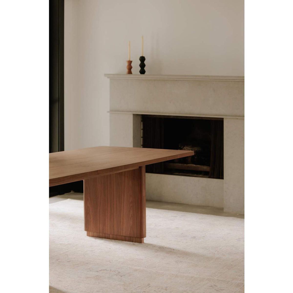 YR-1009-03-0 Round Off Small Dining Table Walnut Brown