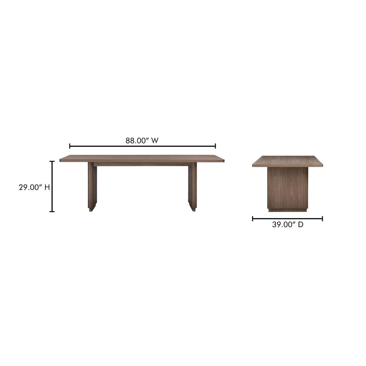 YR-1009-03-0 Round Off Small Dining Table Walnut Brown