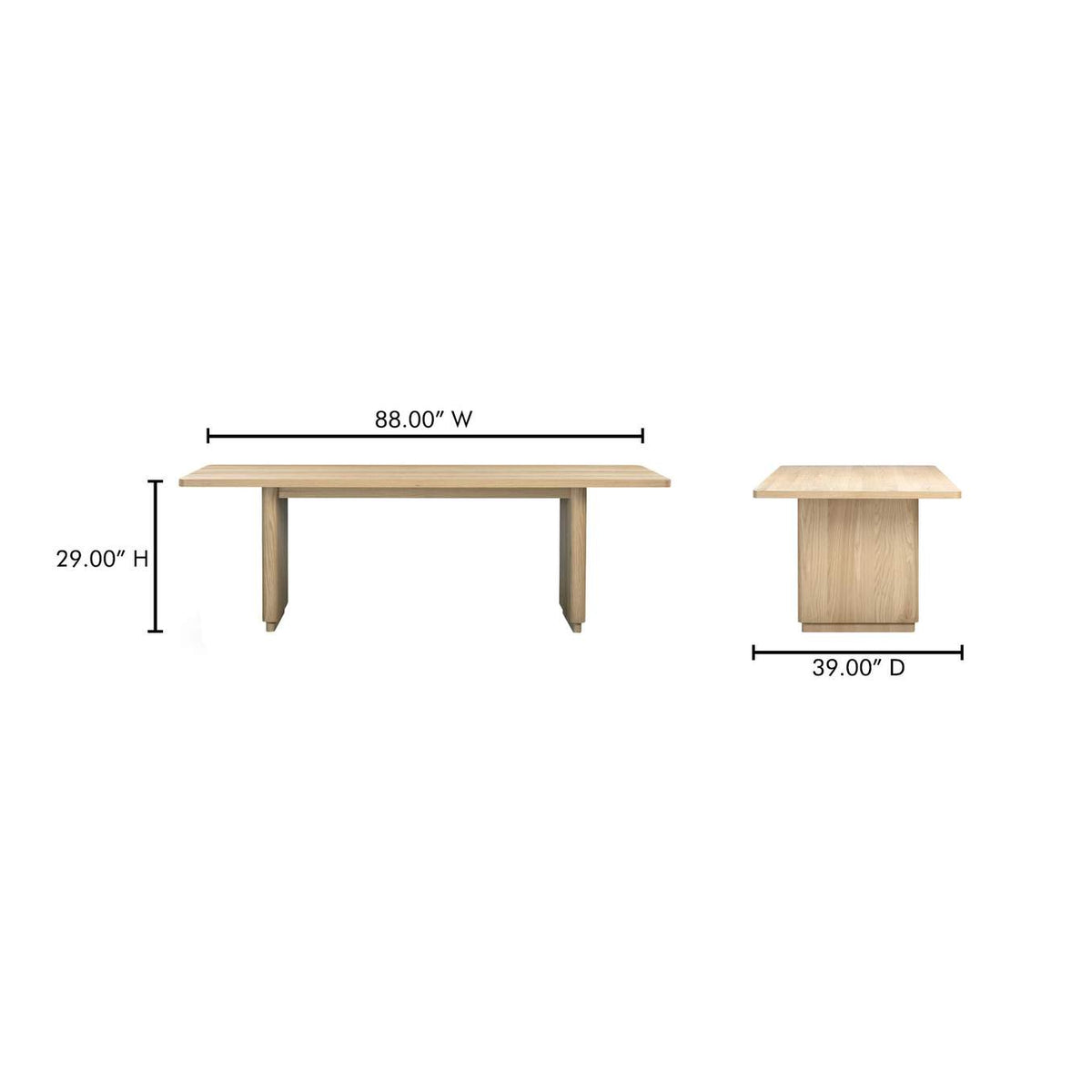 YR-1009-24-0 Round Off Small Dining Table Natural Oak