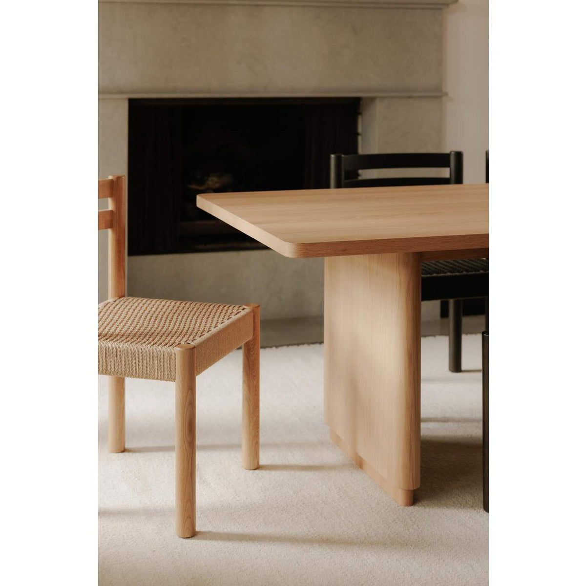 YR-1011-24-0 Round Off Large Dining Table Natural Oak