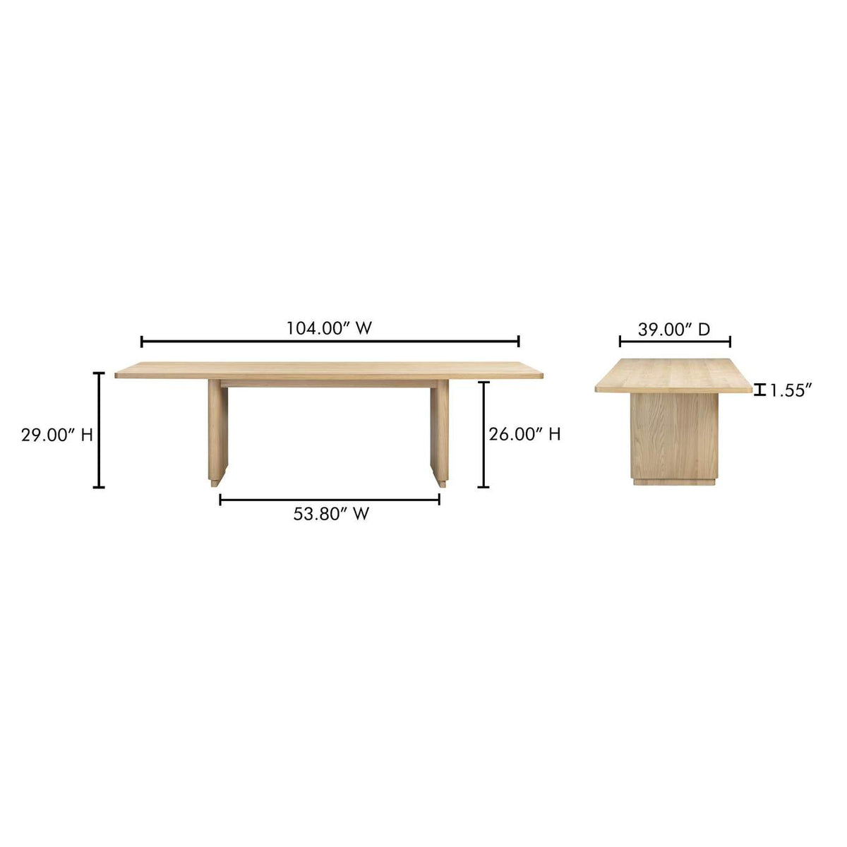 YR-1011-24-0 Round Off Large Dining Table Natural Oak