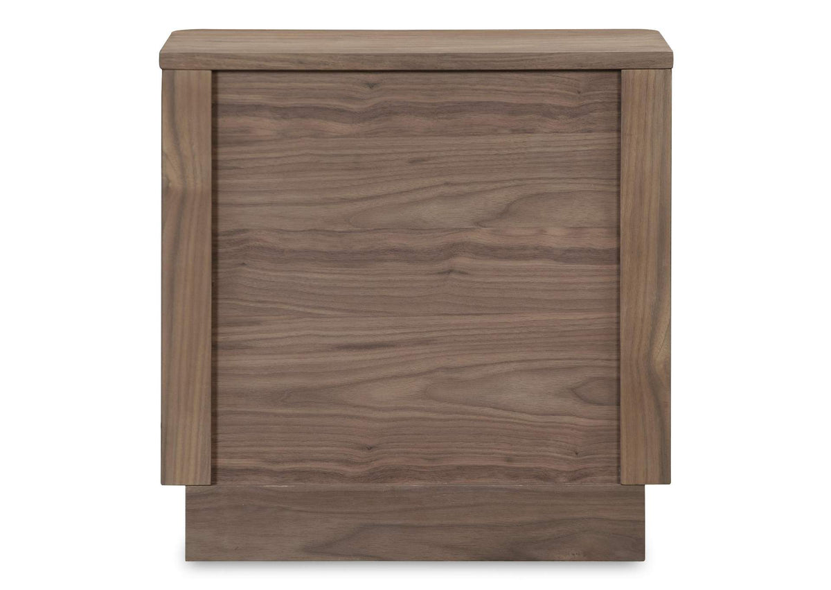 YR-1013-03 Round Off Tall Nightstand Walnut Brown