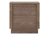 YR-1013-03 Round Off Tall Nightstand Walnut Brown