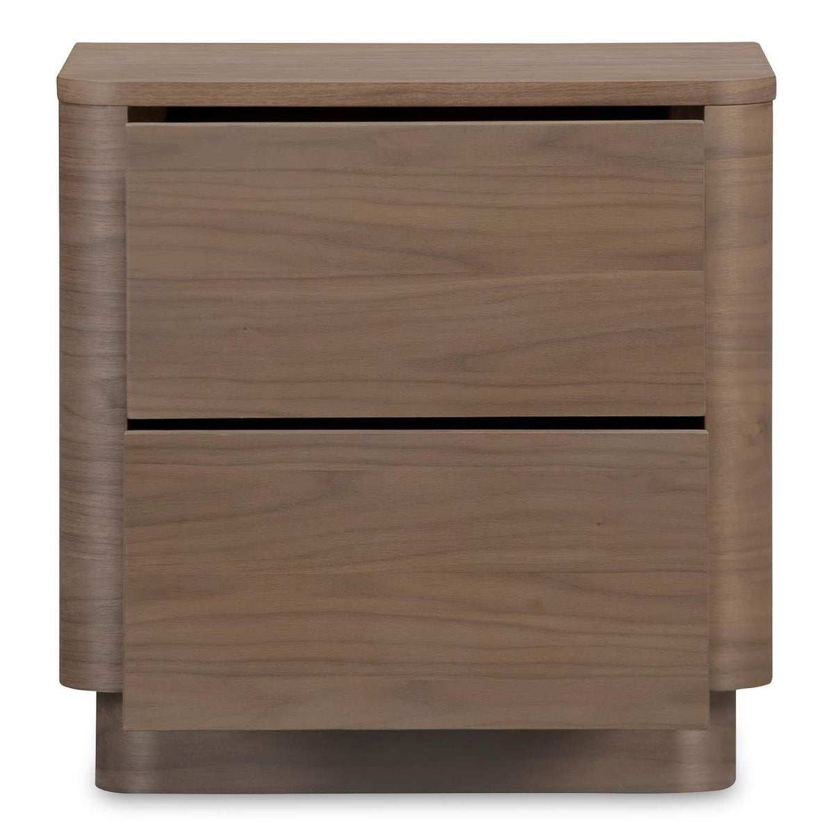 YR-1013-03 Round Off Tall Nightstand Walnut Brown