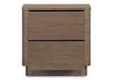 YR-1013-03 Round Off Tall Nightstand Walnut Brown