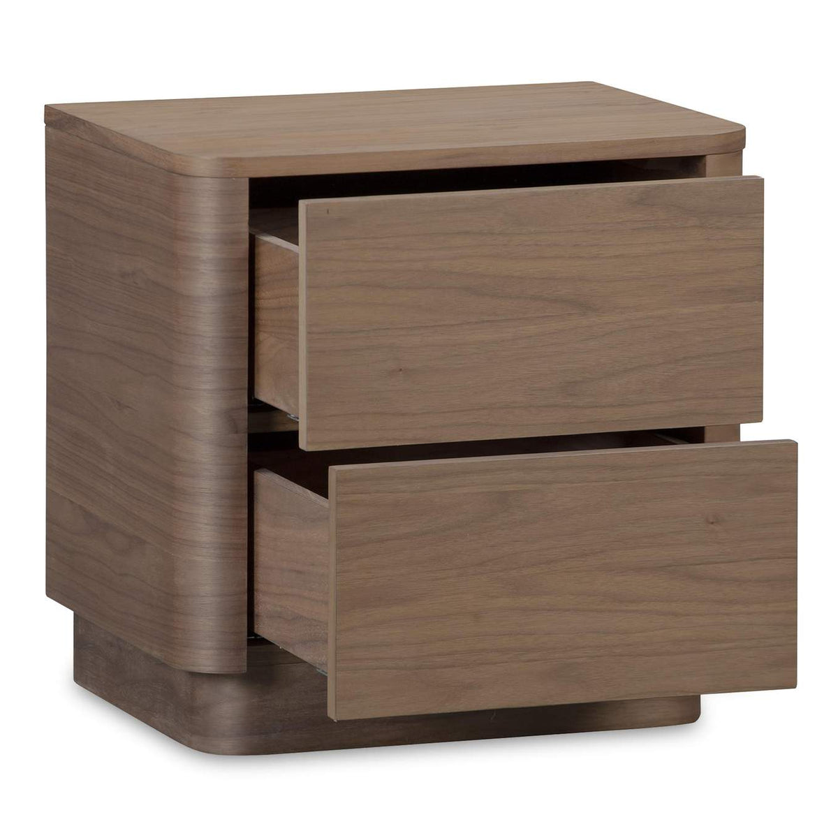 YR-1013-03 Round Off Tall Nightstand Walnut Brown