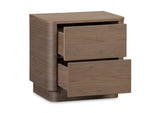 YR-1013-03 Round Off Tall Nightstand Walnut Brown