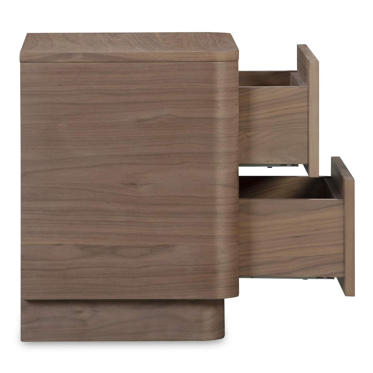 YR-1013-03 Round Off Tall Nightstand Walnut Brown