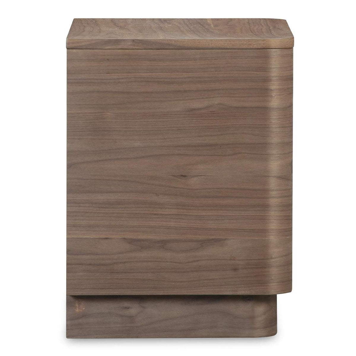 YR-1013-03 Round Off Tall Nightstand Walnut Brown