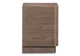 YR-1013-03 Round Off Tall Nightstand Walnut Brown