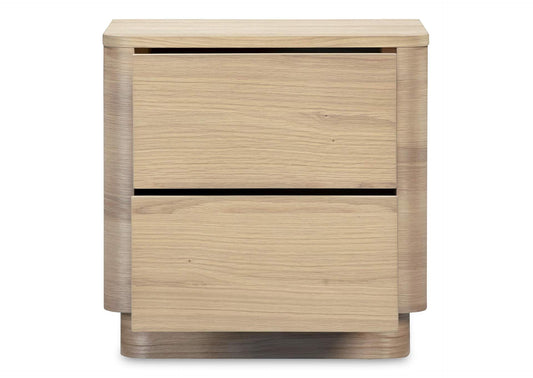 YR-1013-24 Round Off Tall Nightstand Natural Oak