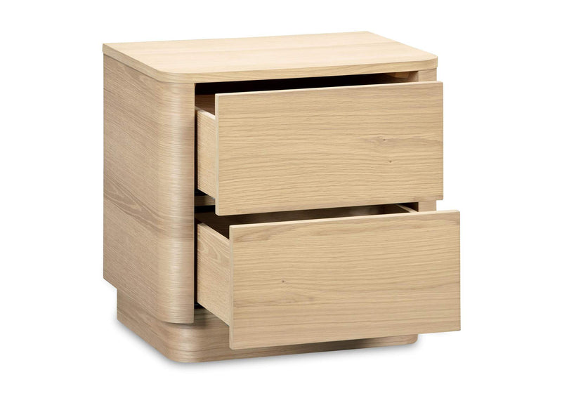 YR-1013-24 Round Off Tall Nightstand Natural Oak