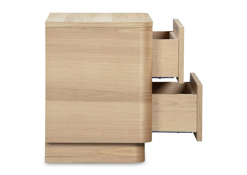YR-1013-24 Round Off Tall Nightstand Natural Oak