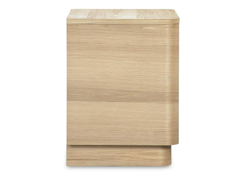 YR-1013-24 Round Off Tall Nightstand Natural Oak