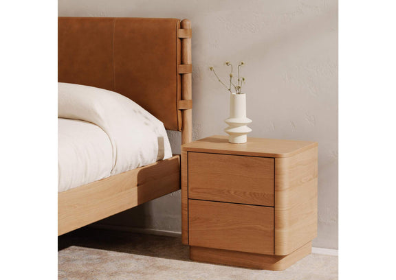 YR-1013-24 Round Off Tall Nightstand Natural Oak