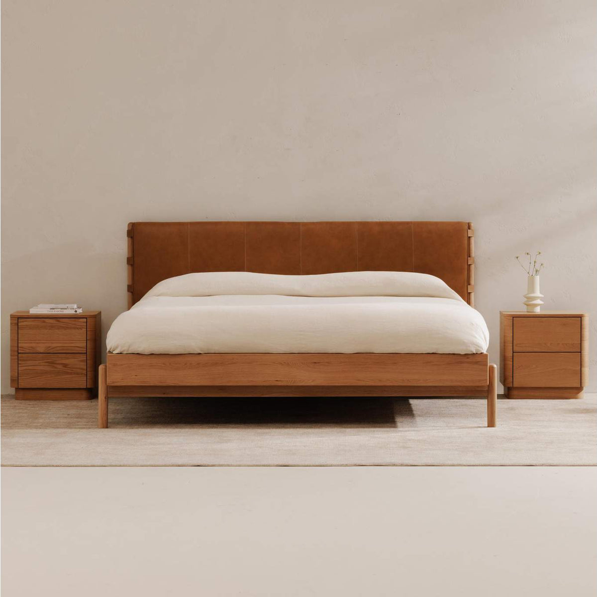 YR-1013-24 Round Off Tall Nightstand Natural Oak