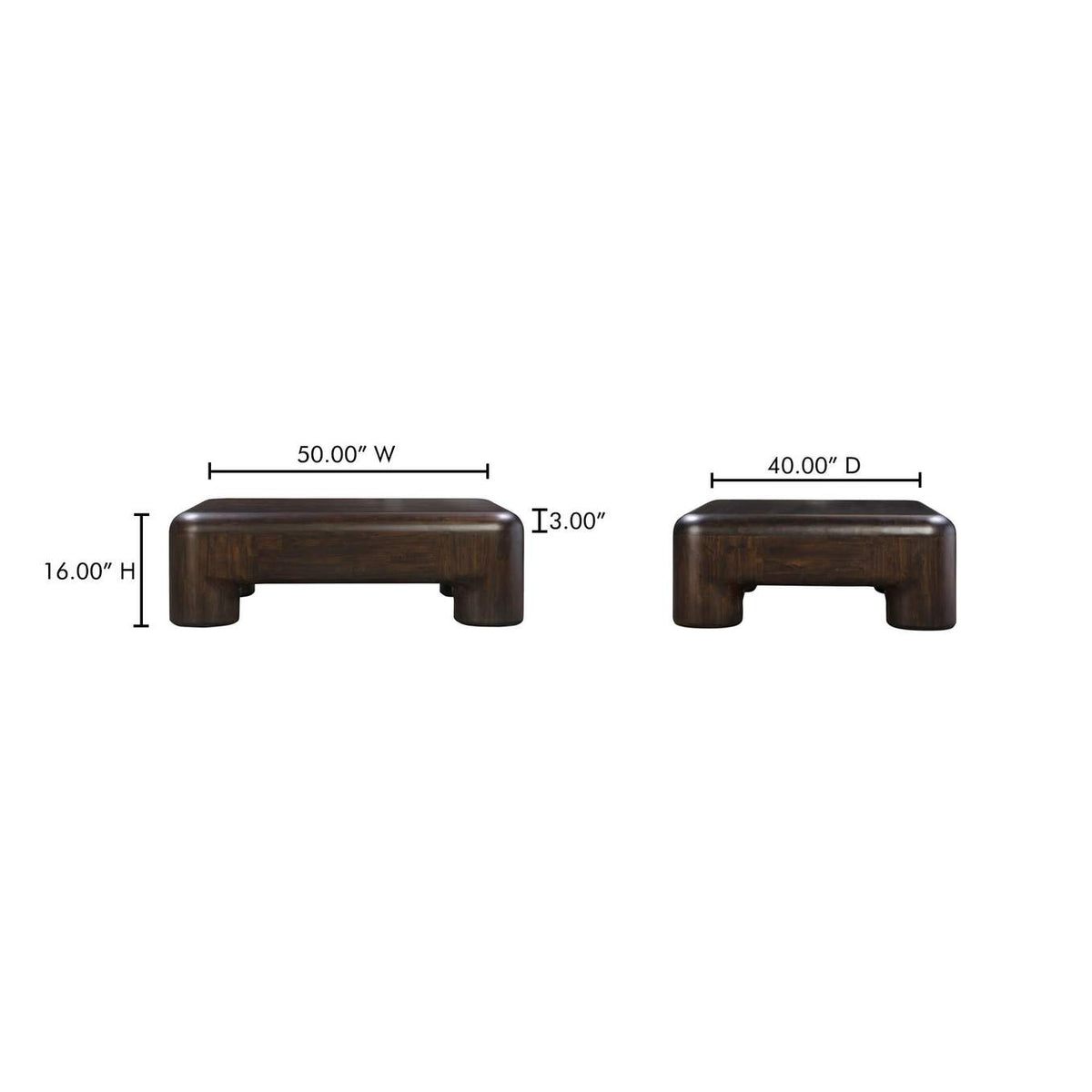 YR-1014-20 Rowan Coffee Table Dark Brown